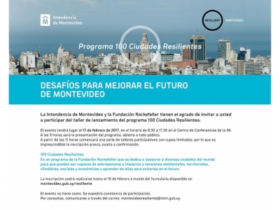 Taller de Lanzamiento del programa 100 Ciudades Resilientes